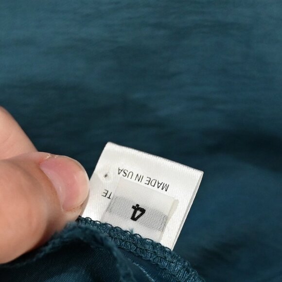 Nomia Size 4 Racerback Bias Dress Asymmetric Hem Halter in Lagoon Blue - Picture 10 of 11